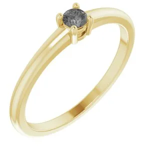 14K Yellow Natural Gray Spinel Ring