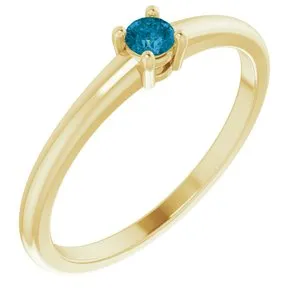 14K Yellow Natural London Blue Topaz Ring