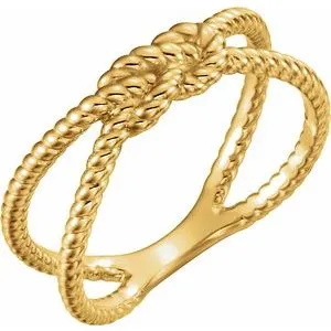 14K Yellow Rope Knot Ring