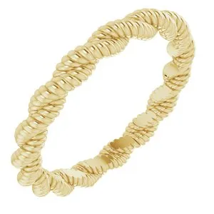 14K Yellow Twisted Rope Band Size 6.5