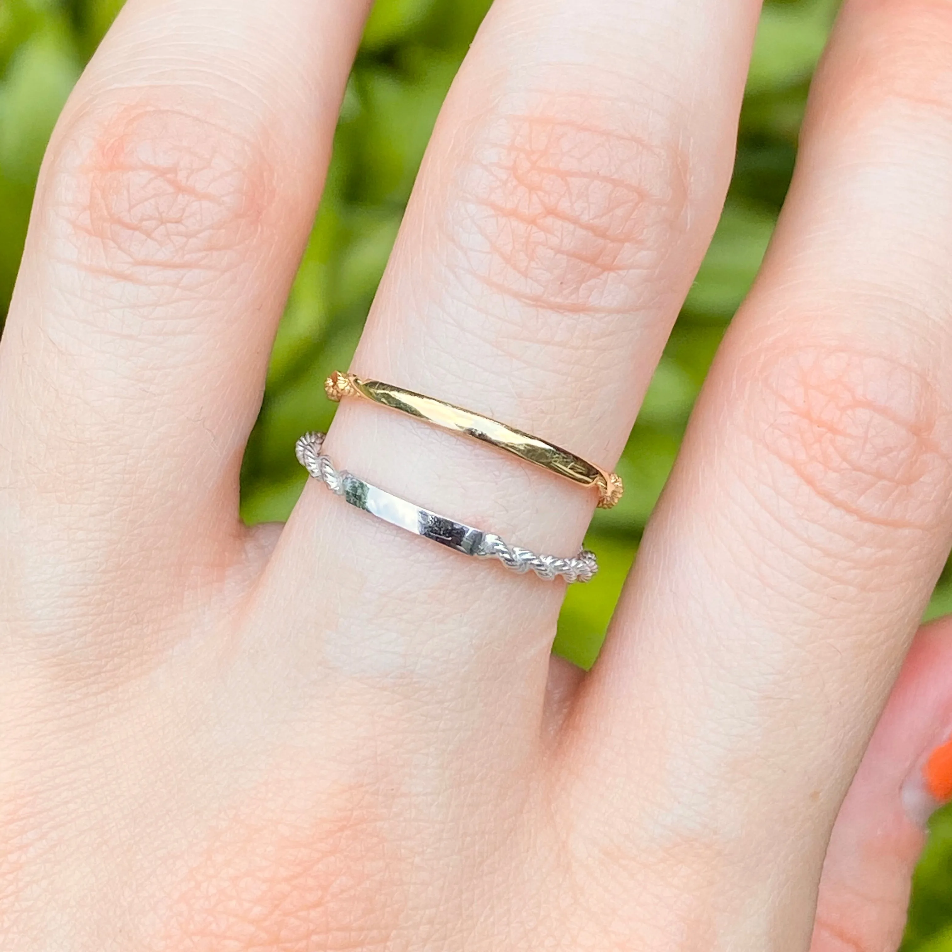 14KT Yellow Gold Diamond-Cut Rope Band Ring