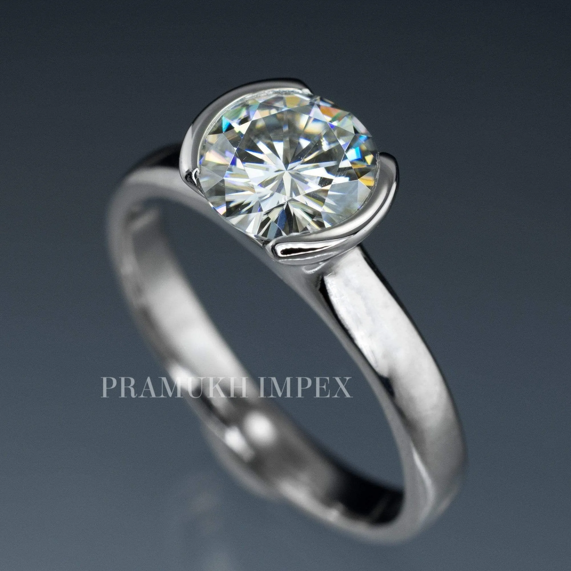 1.50 ct Art deco half bazel moissanite engagement ring vintage Unique Diamond Wedding Ring for women promise anniversary gift on etsy