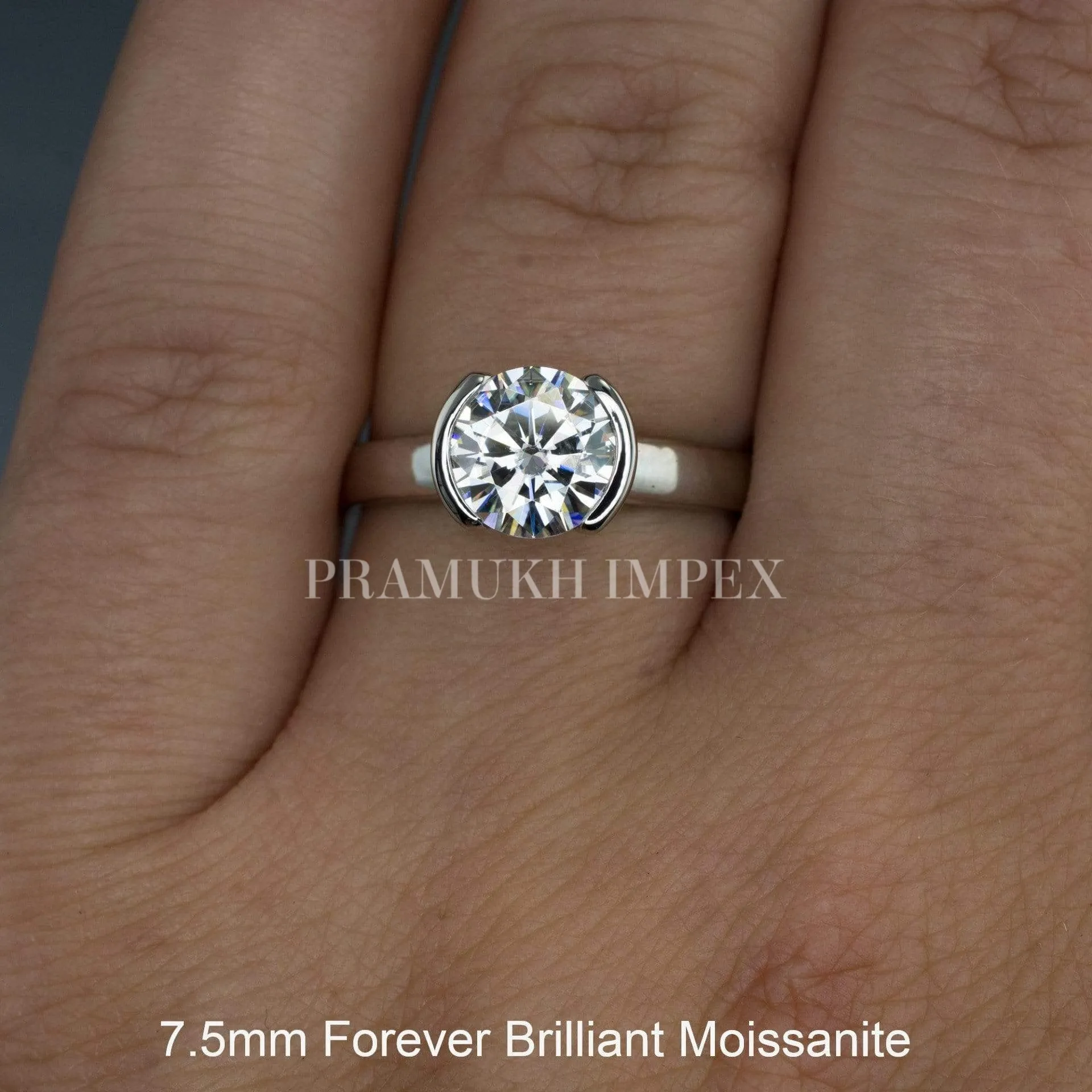 1.50 ct Art deco half bazel moissanite engagement ring vintage Unique Diamond Wedding Ring for women promise anniversary gift on etsy