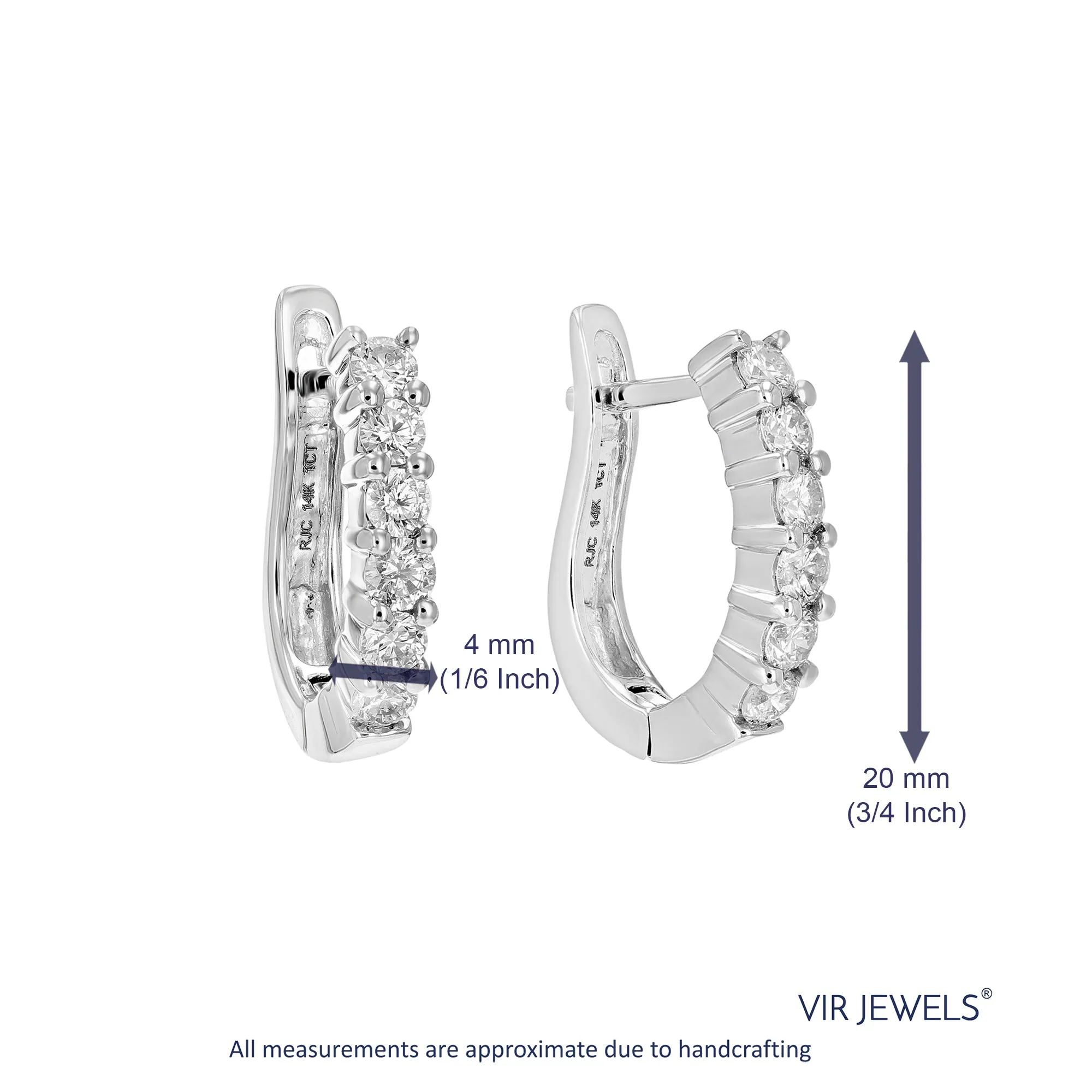 1.60 cttw Lab Grown Prong Diamond Hoop Earrings in 14K Gold