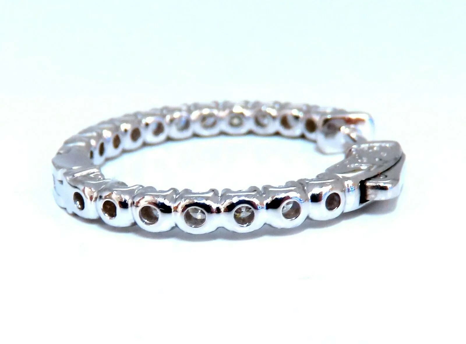 1.62ct Natural Round Diamond hoop earrings 14kt 25mm