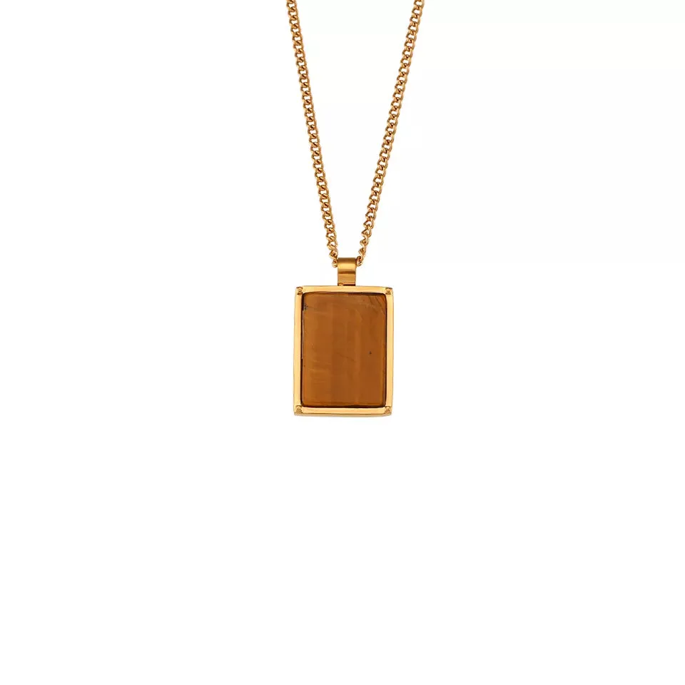18K Gold Natural Stone Necklaces