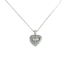 18k White Gold Dancing Diamond Pendant .87 Ctw