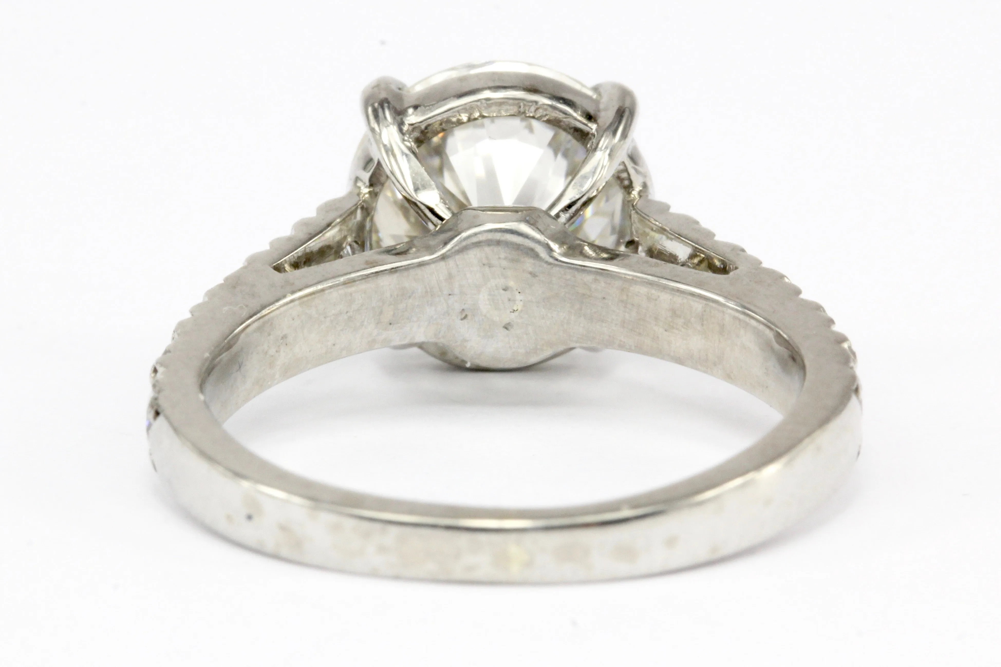 18K White Gold GIA 2.59 CT Diamond Engagement Ring Size 5