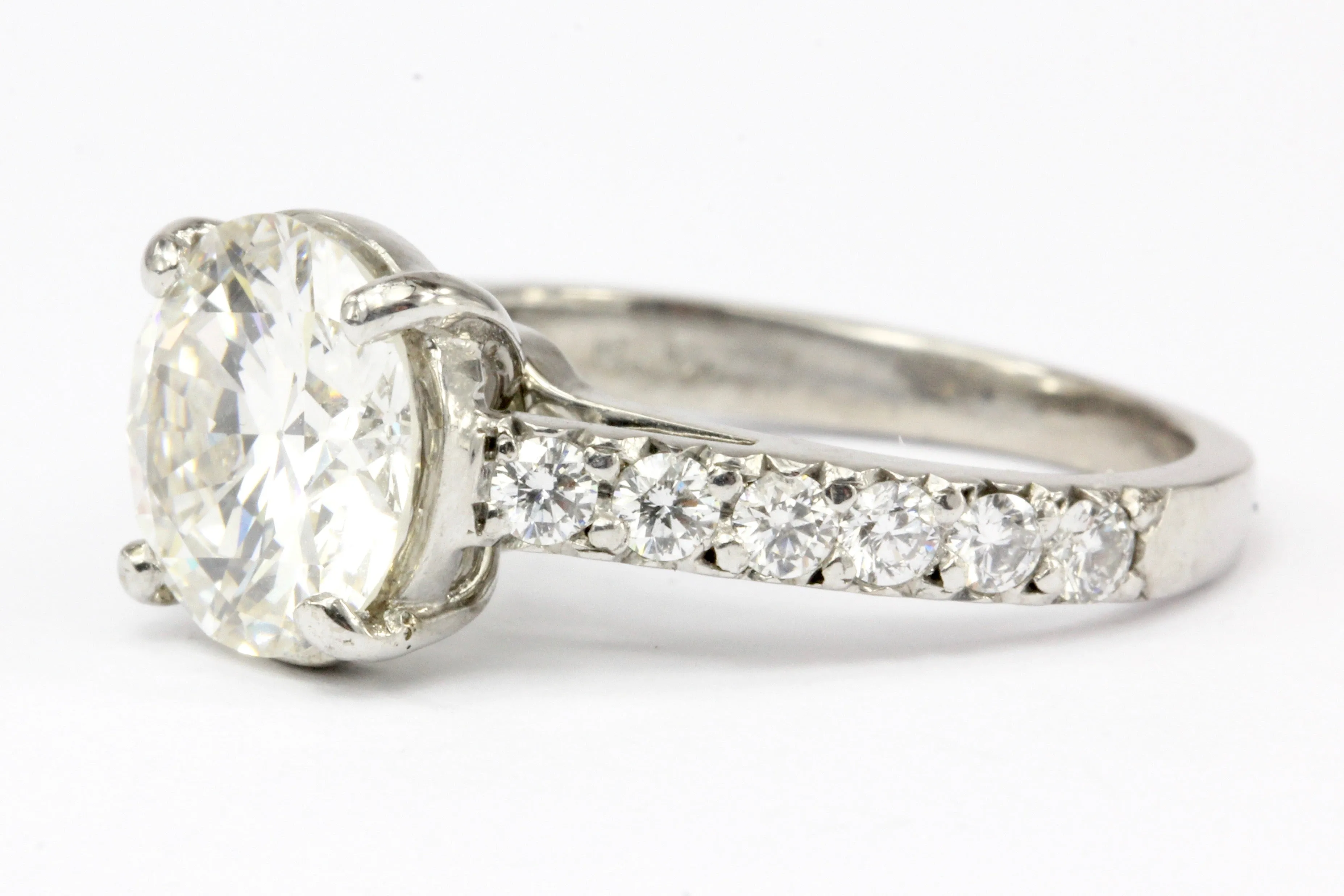 18K White Gold GIA 2.59 CT Diamond Engagement Ring Size 5