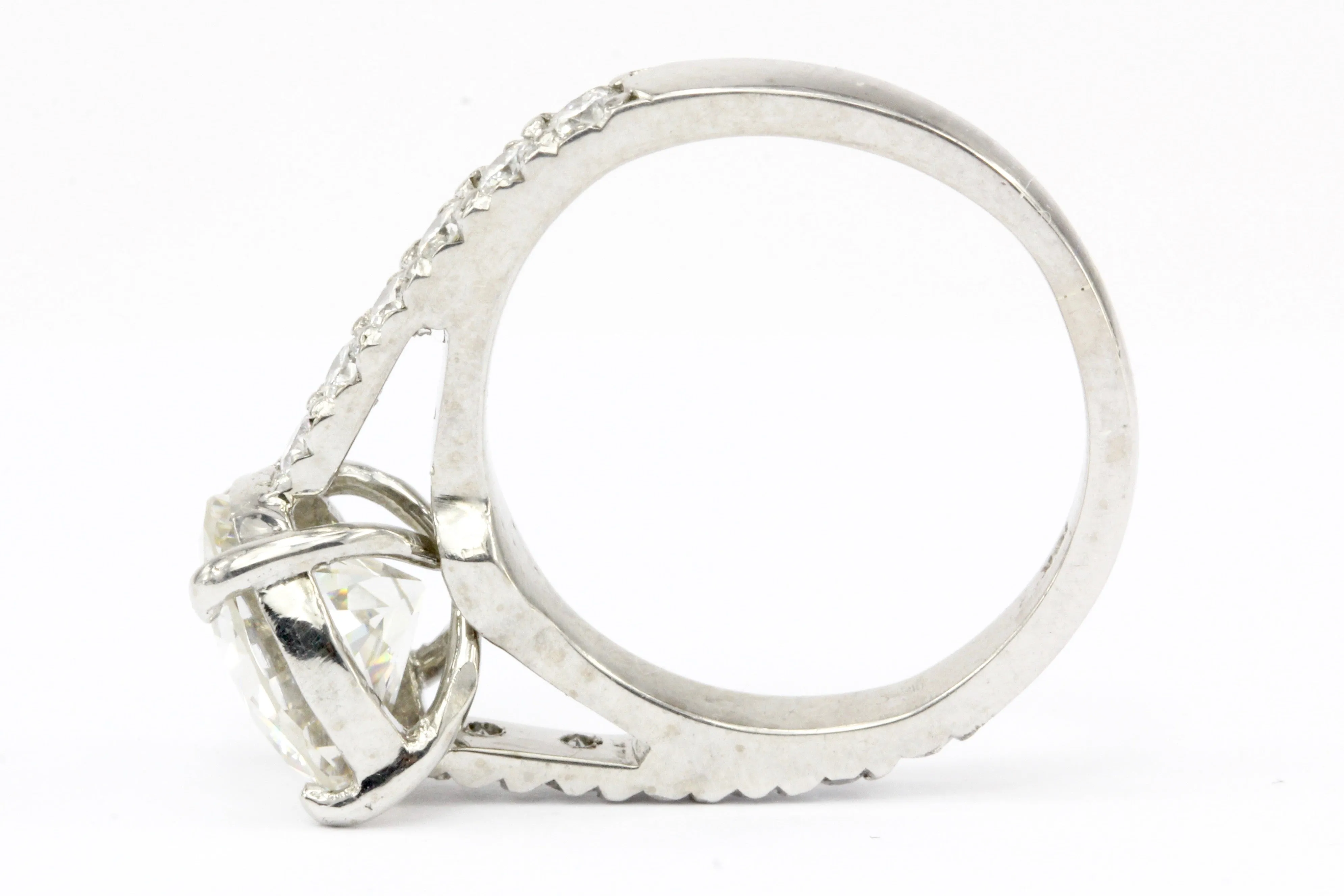 18K White Gold GIA 2.59 CT Diamond Engagement Ring Size 5