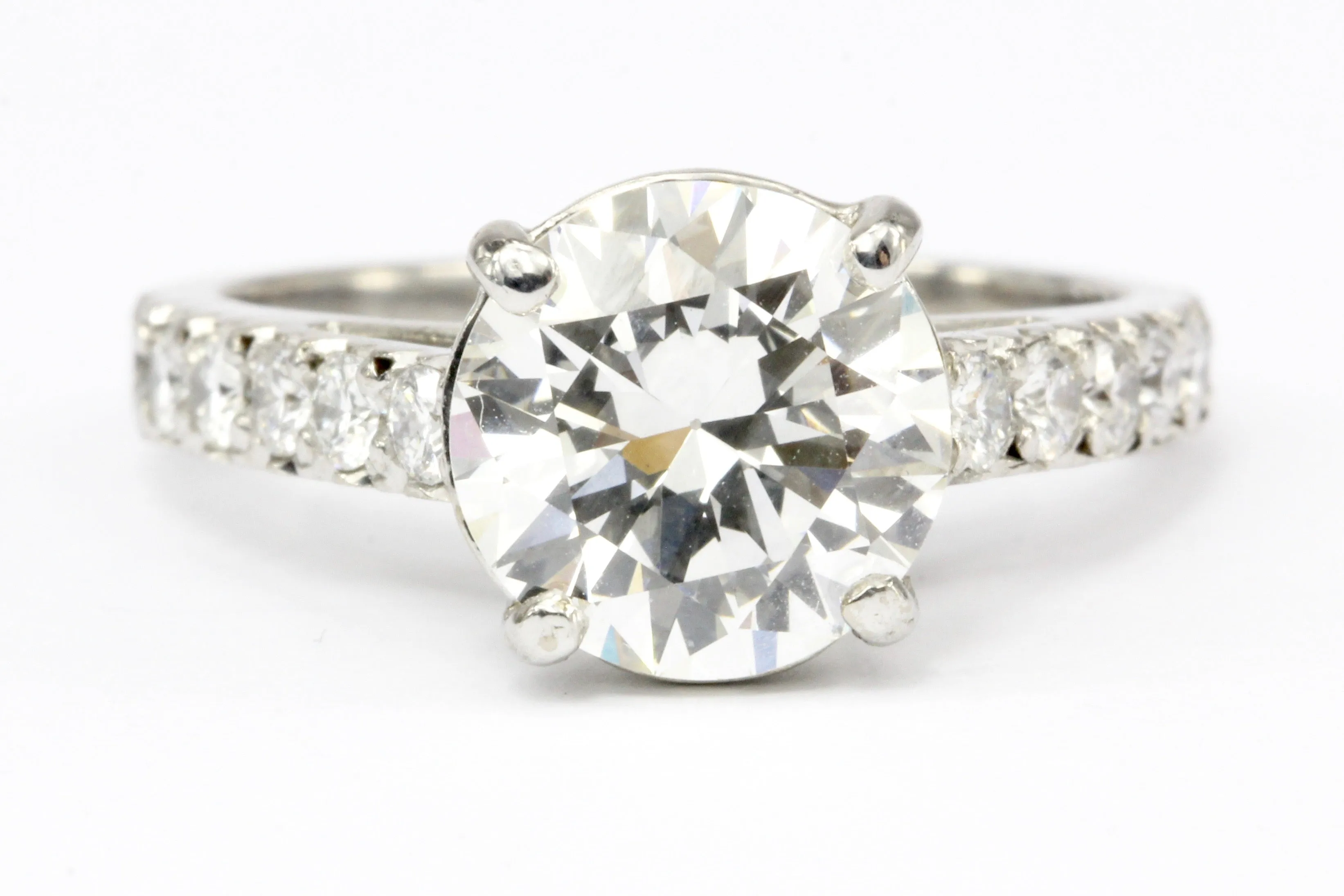 18K White Gold GIA 2.59 CT Diamond Engagement Ring Size 5