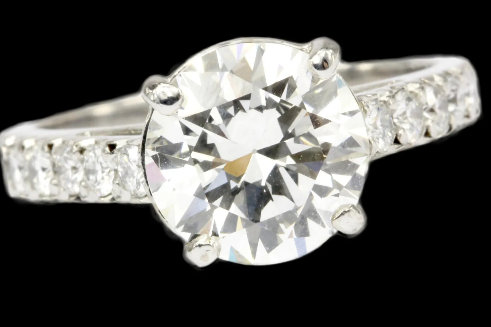 18K White Gold GIA 2.59 CT Diamond Engagement Ring Size 5