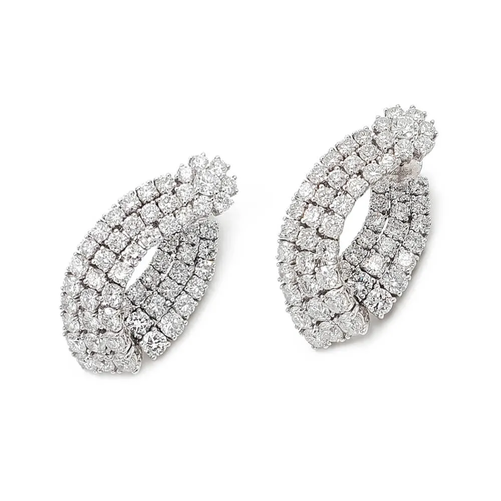 18K White Gold Ladies "Hana" Diamond Earrings