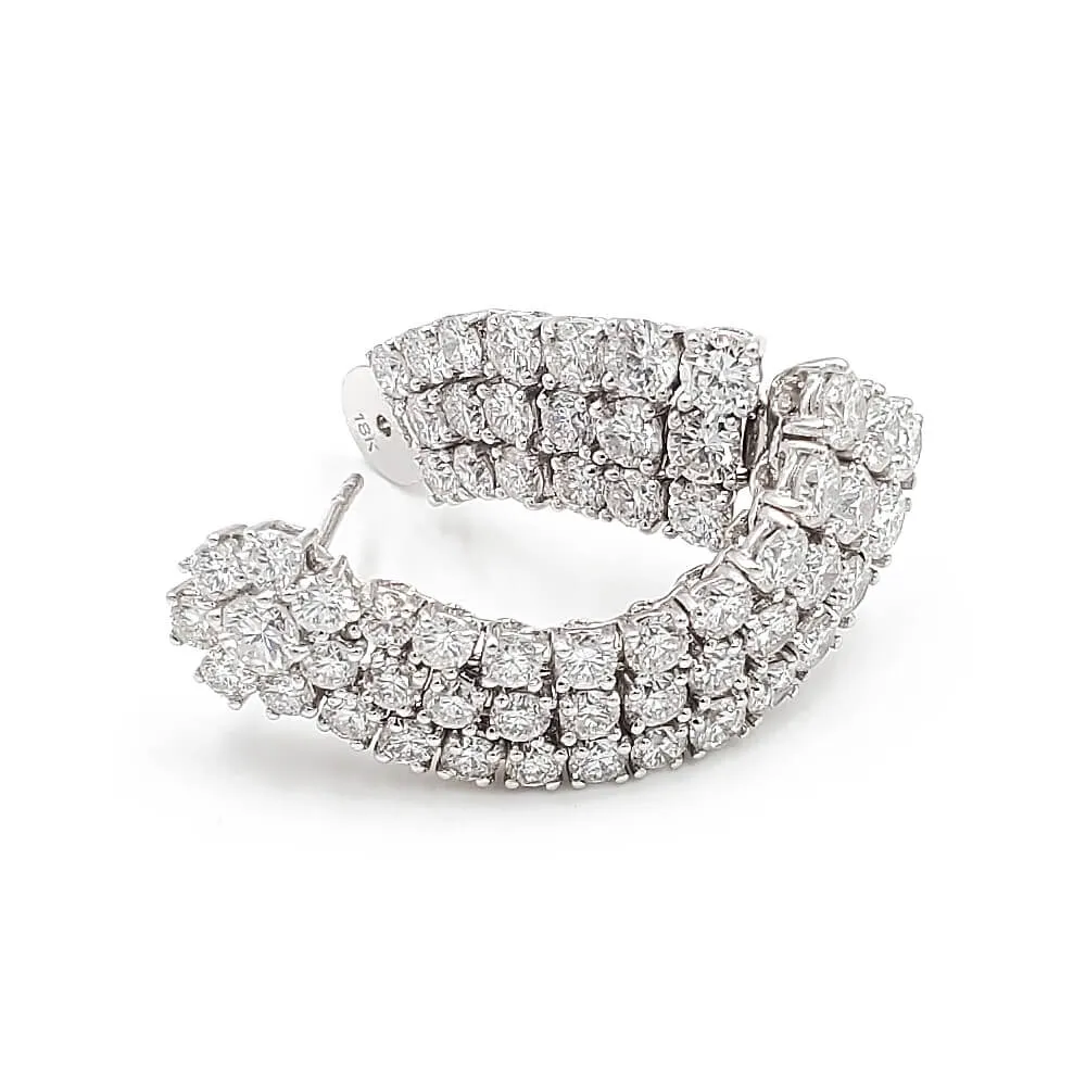 18K White Gold Ladies "Hana" Diamond Earrings