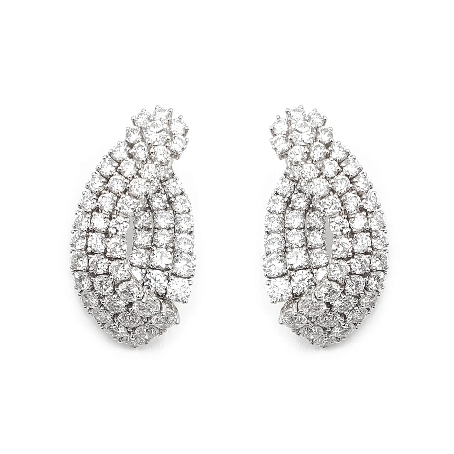 18K White Gold Ladies "Hana" Diamond Earrings