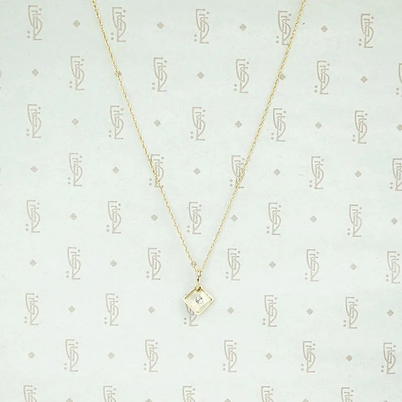 1920s Two Tone Gold and Diamond Pendant