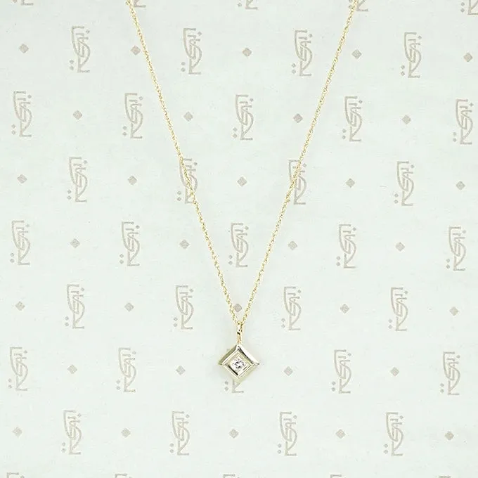 1920s Two Tone Gold and Diamond Pendant