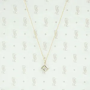 1920s Two Tone Gold and Diamond Pendant
