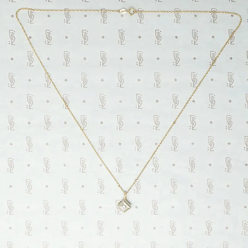 1920s Two Tone Gold and Diamond Pendant