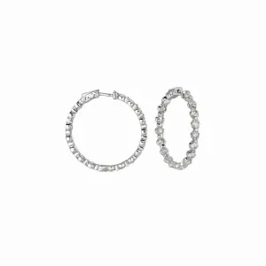 20 POINTER DIAMOND HOOP EARRINGS 14K GOLD (6.8 CTW)