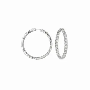 20 POINTER HOOP EARRINGS/PATENTED SNAP LOCK 14K GOLD (10 CTW)