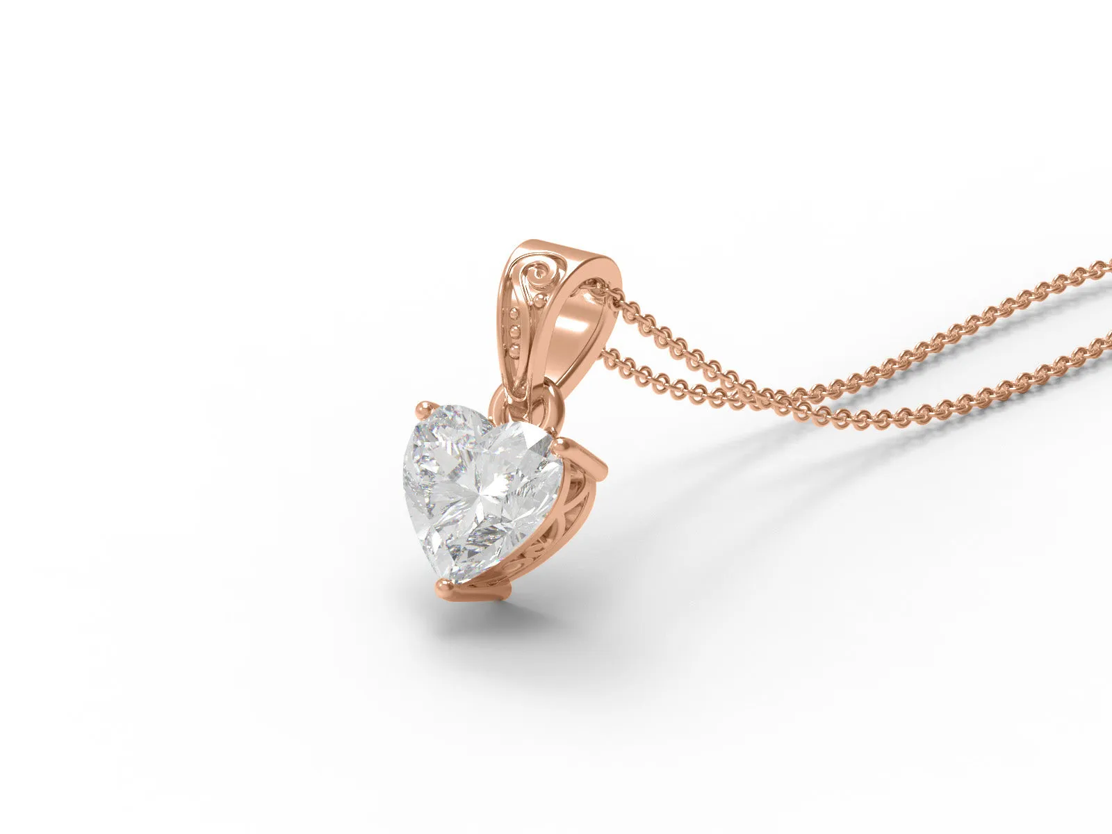 2.00 Ct Heart Shape Moissanite 925 Sterling Silver Solitaire Women Love Necklace