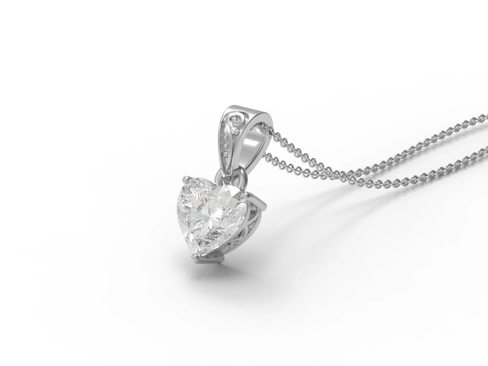 2.00 Ct Heart Shape Moissanite 925 Sterling Silver Solitaire Women Love Necklace