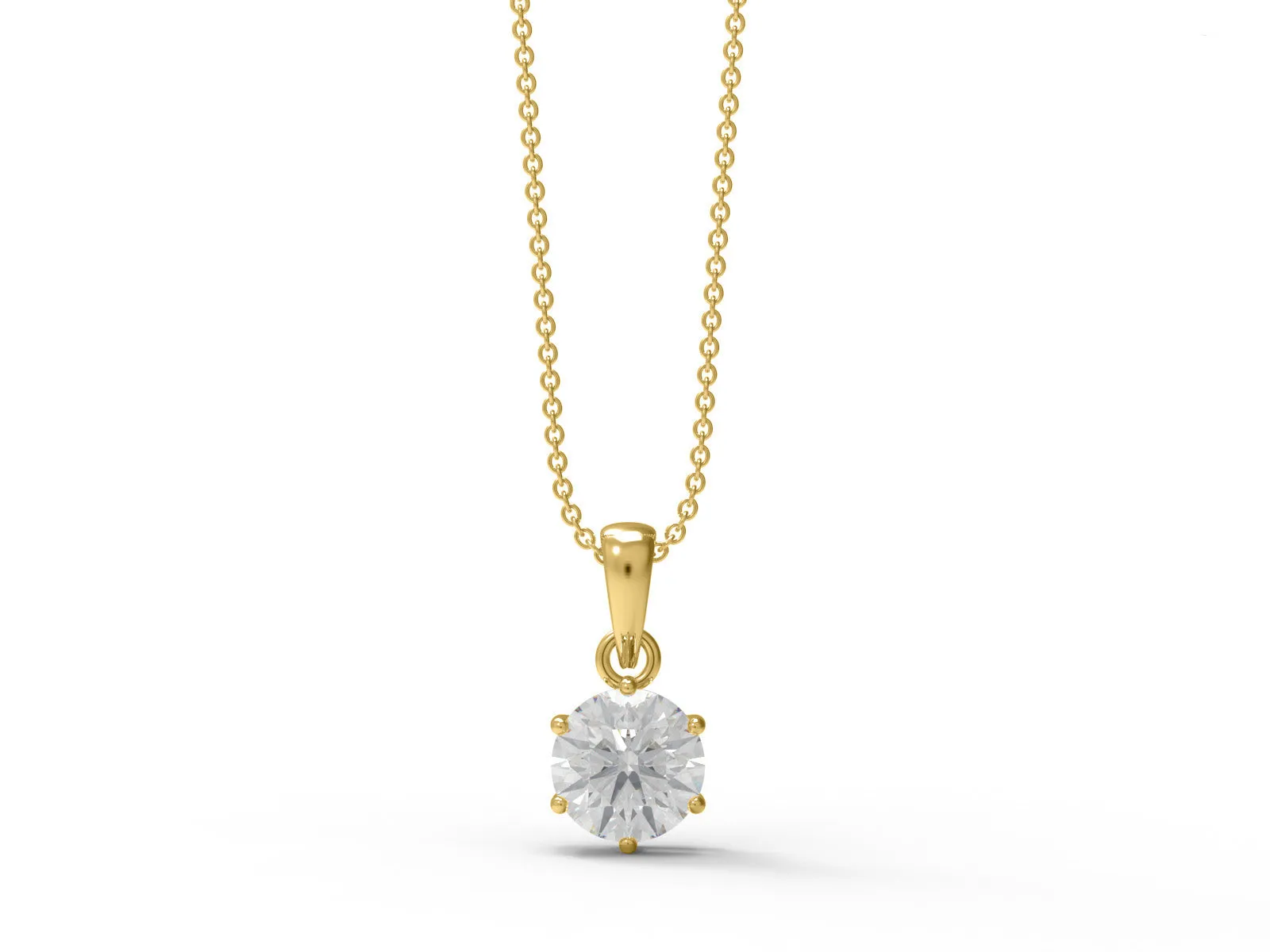 2.00 Ctw Round Shape Moissanite 925 Sterling Silver Solitaire Women Necklace