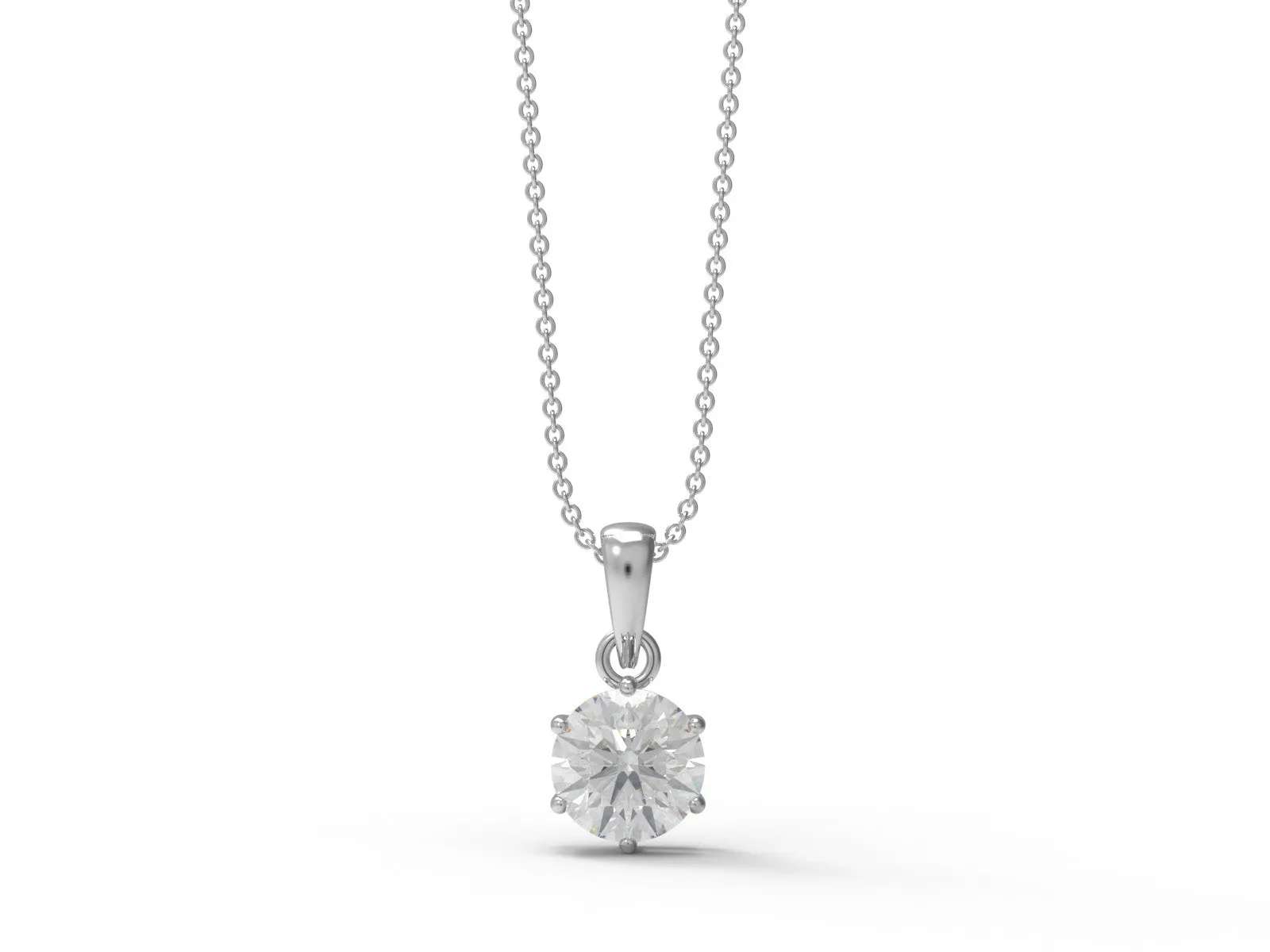 2.00 Ctw Round Shape Moissanite 925 Sterling Silver Solitaire Women Necklace