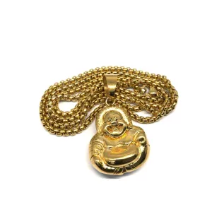 24in 3mm Rolo Chain With Buddha Head Pendant STL_031