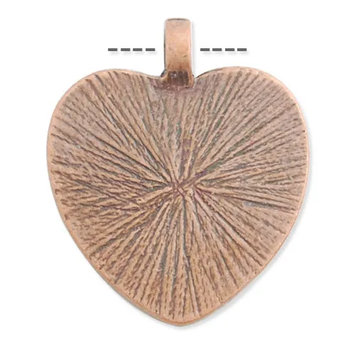 25 MM  Heart Cameo Cabochon Base Setting Pendants,Antique Copper Plated,Sold 20 PCS Per Package