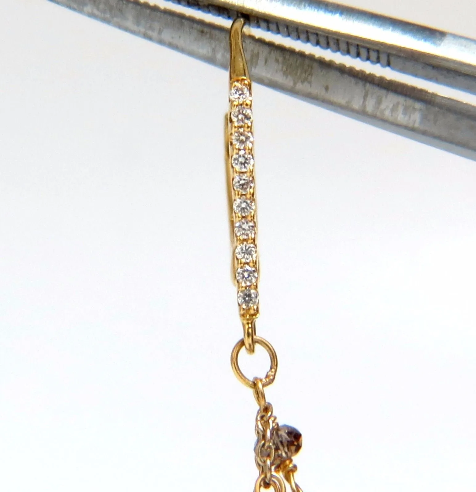 28.15ct Natural Fancy color briolette diamond dangle earrings 18kt Mesh