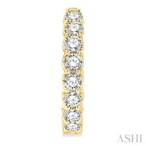 3 Ctw Inside-Out Round Cut Diamond Hoop Earrings in 14K Yellow Gold