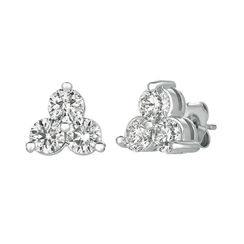 3 DIAMOND EARRINGS 14K GOLD (0.75 CTW)