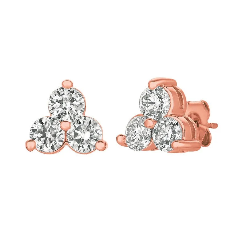 3 DIAMOND EARRINGS 14K GOLD (0.75 CTW)