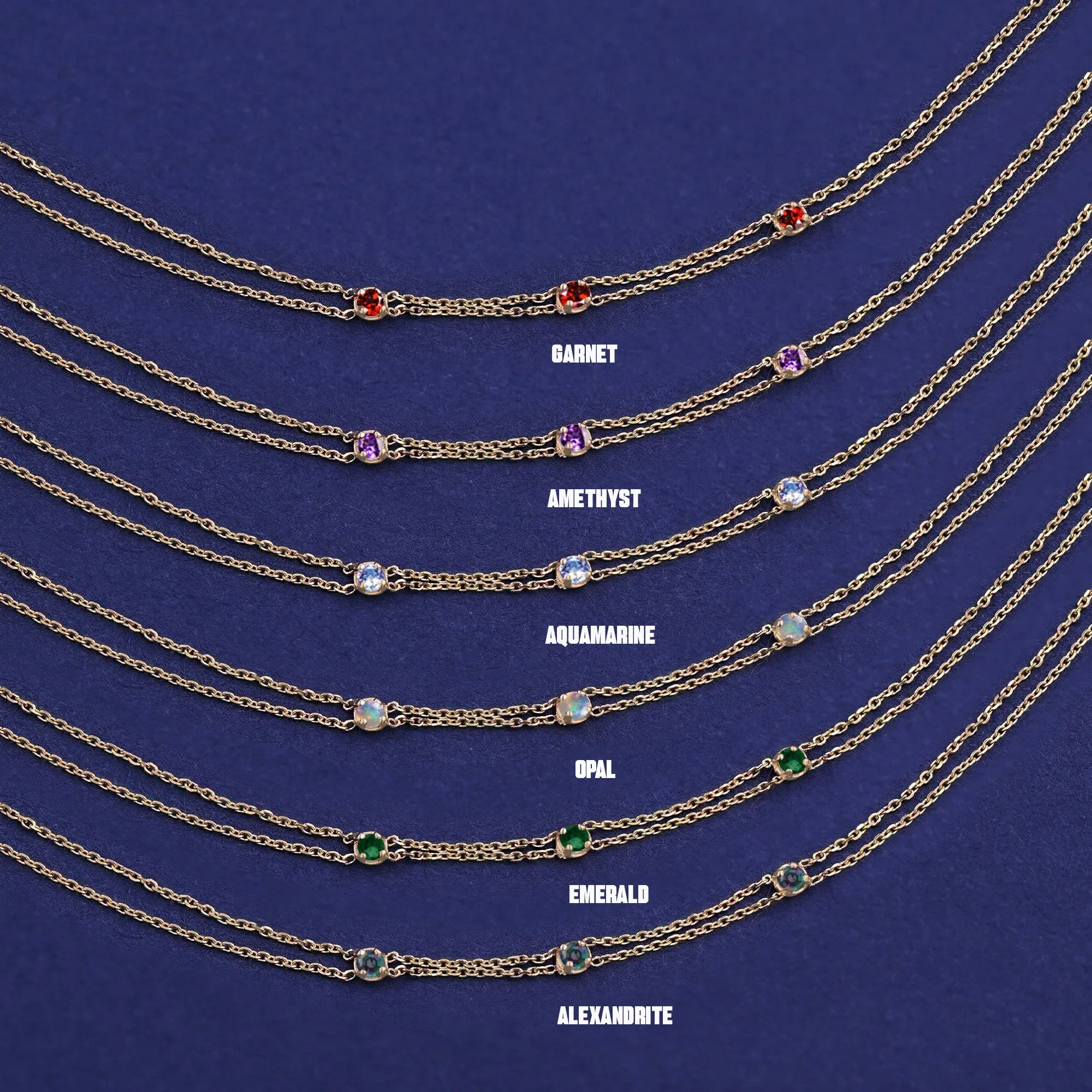 3 Gemstone Cable Bracelet