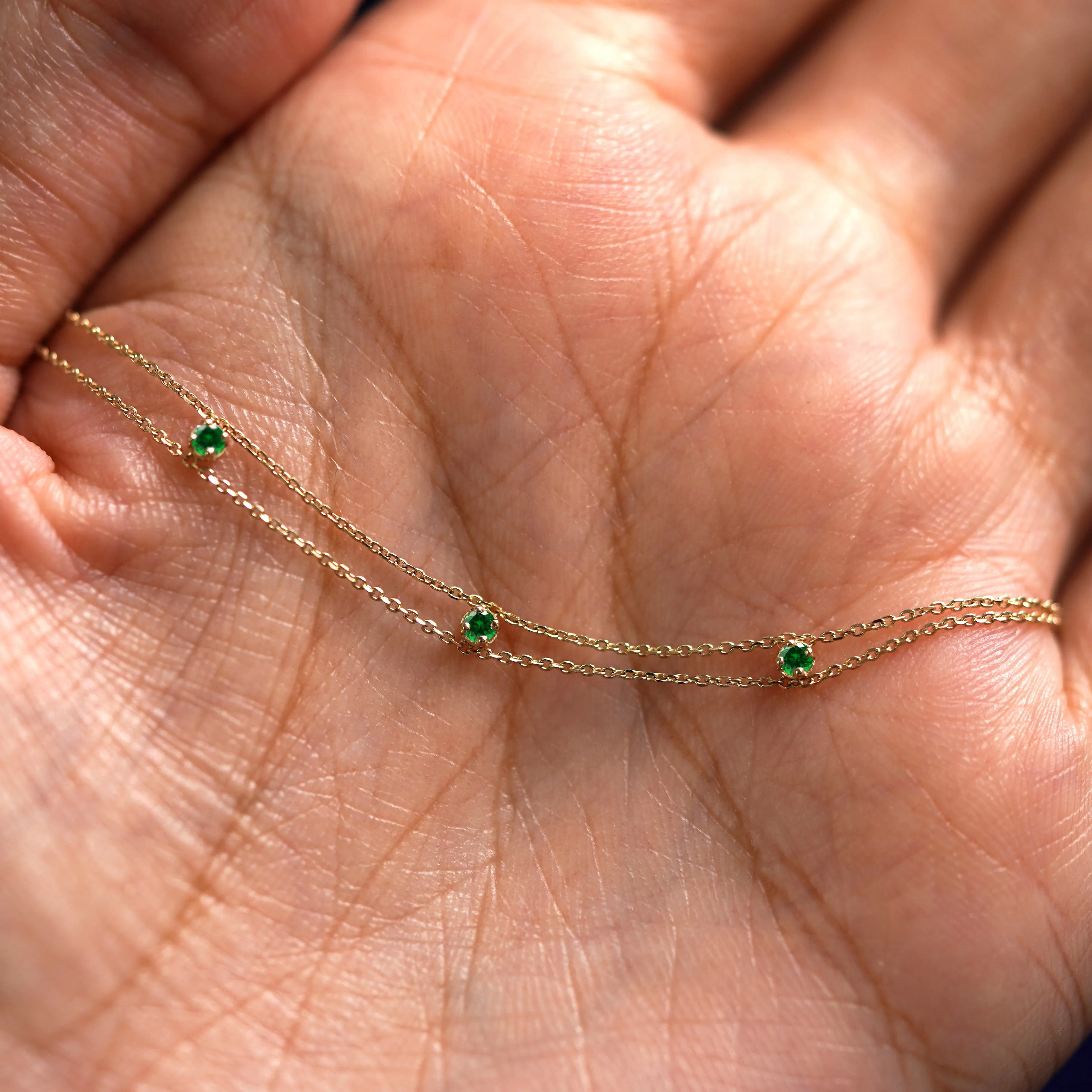 3 Gemstone Cable Bracelet