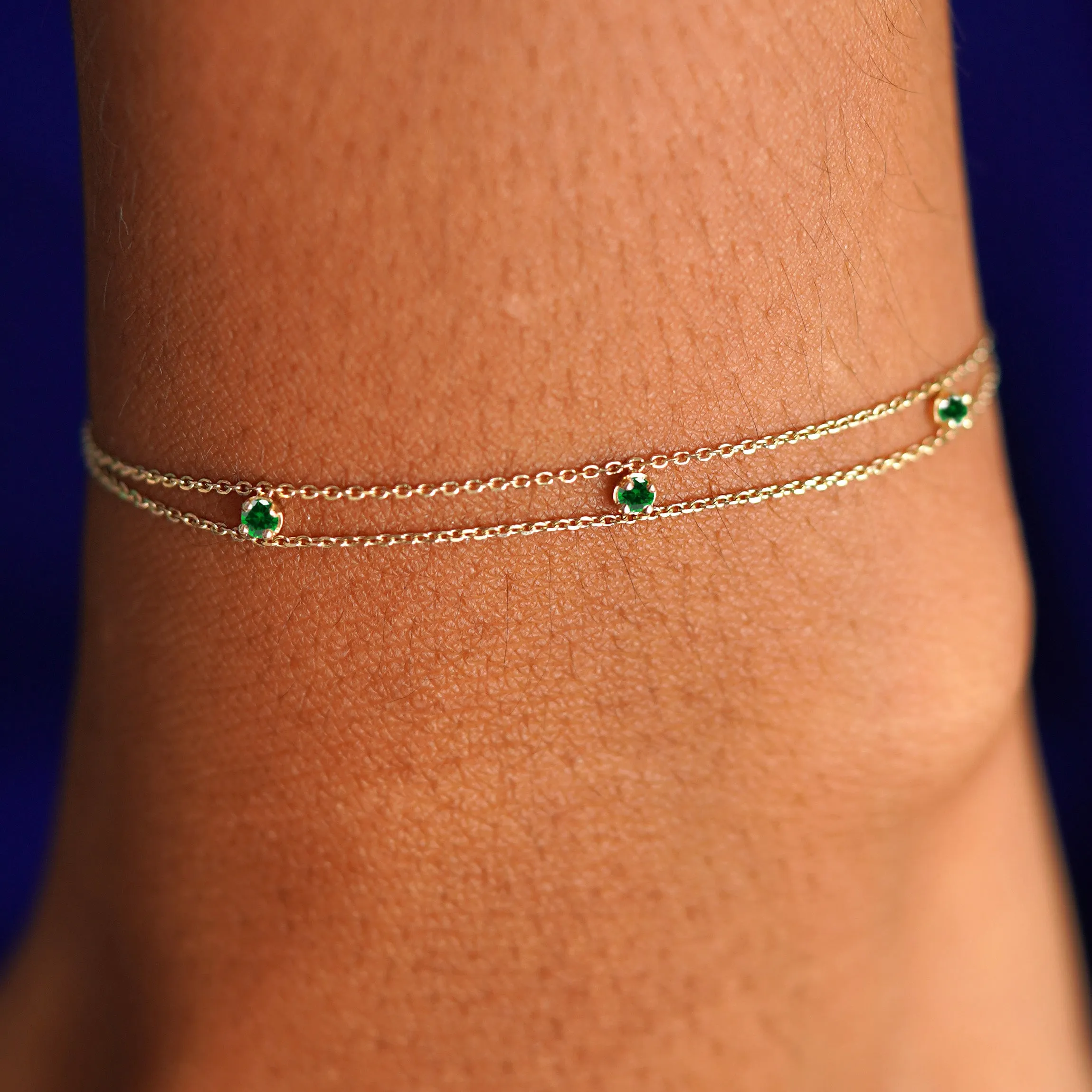 3 Gemstone Cable Bracelet