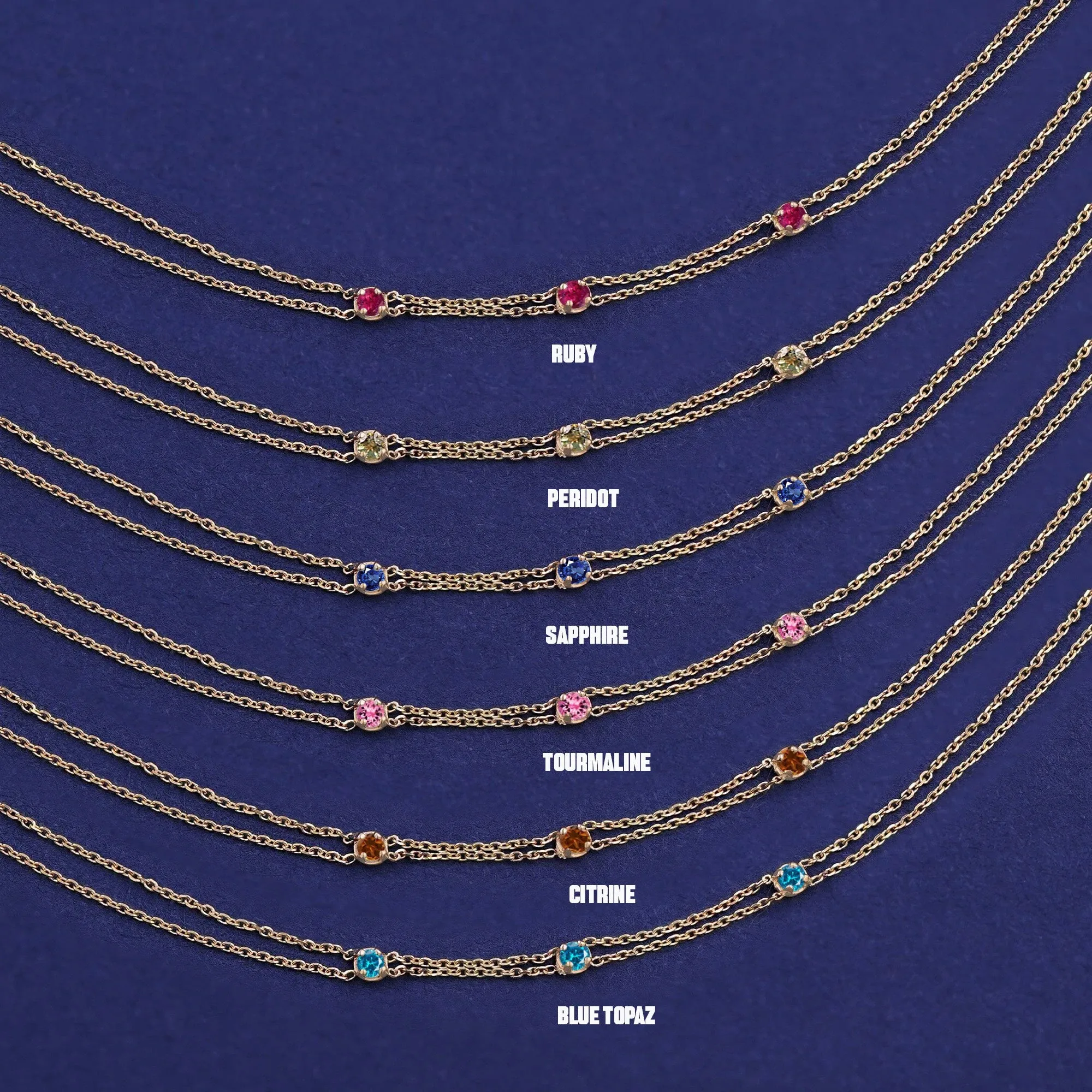 3 Gemstone Cable Bracelet