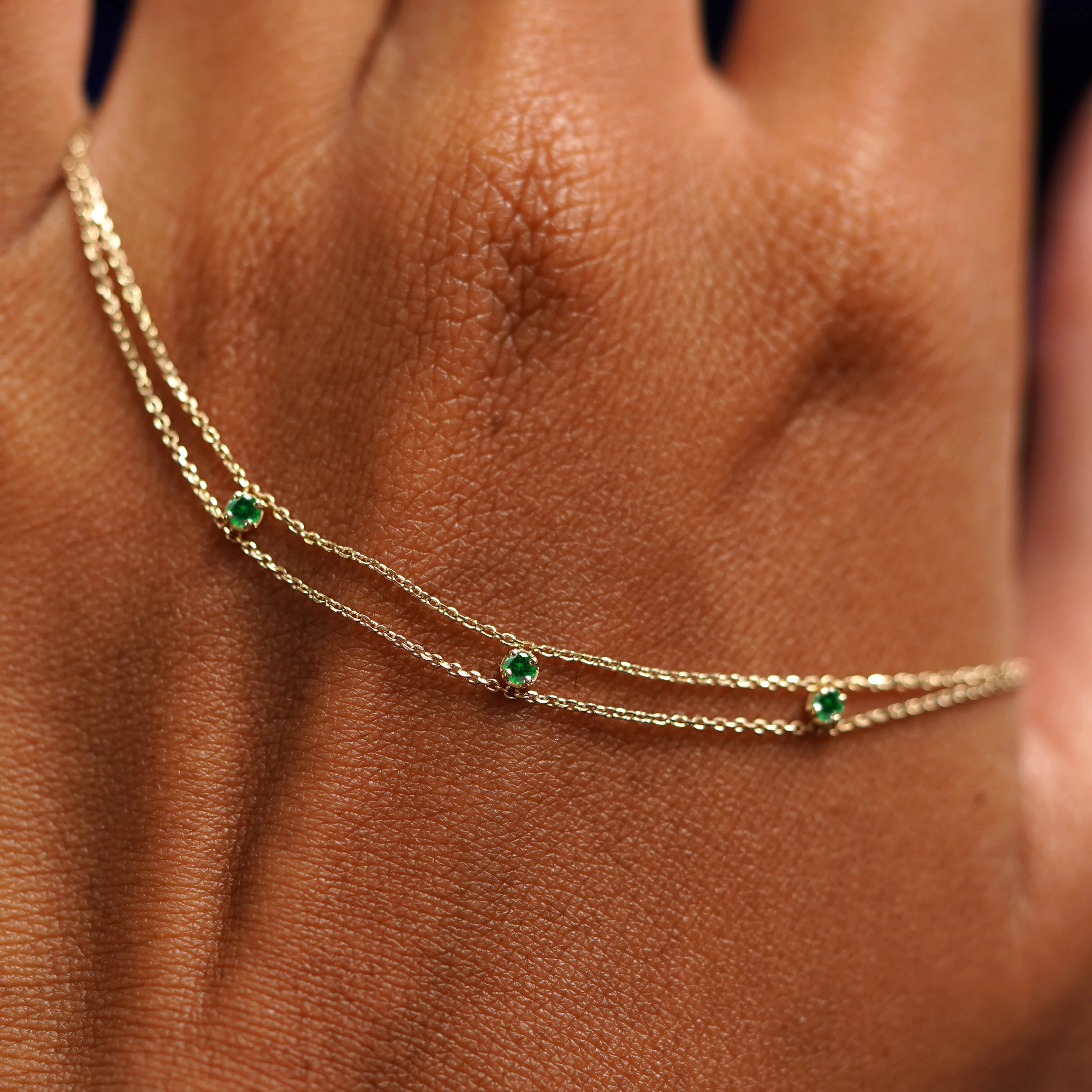 3 Gemstone Cable Bracelet