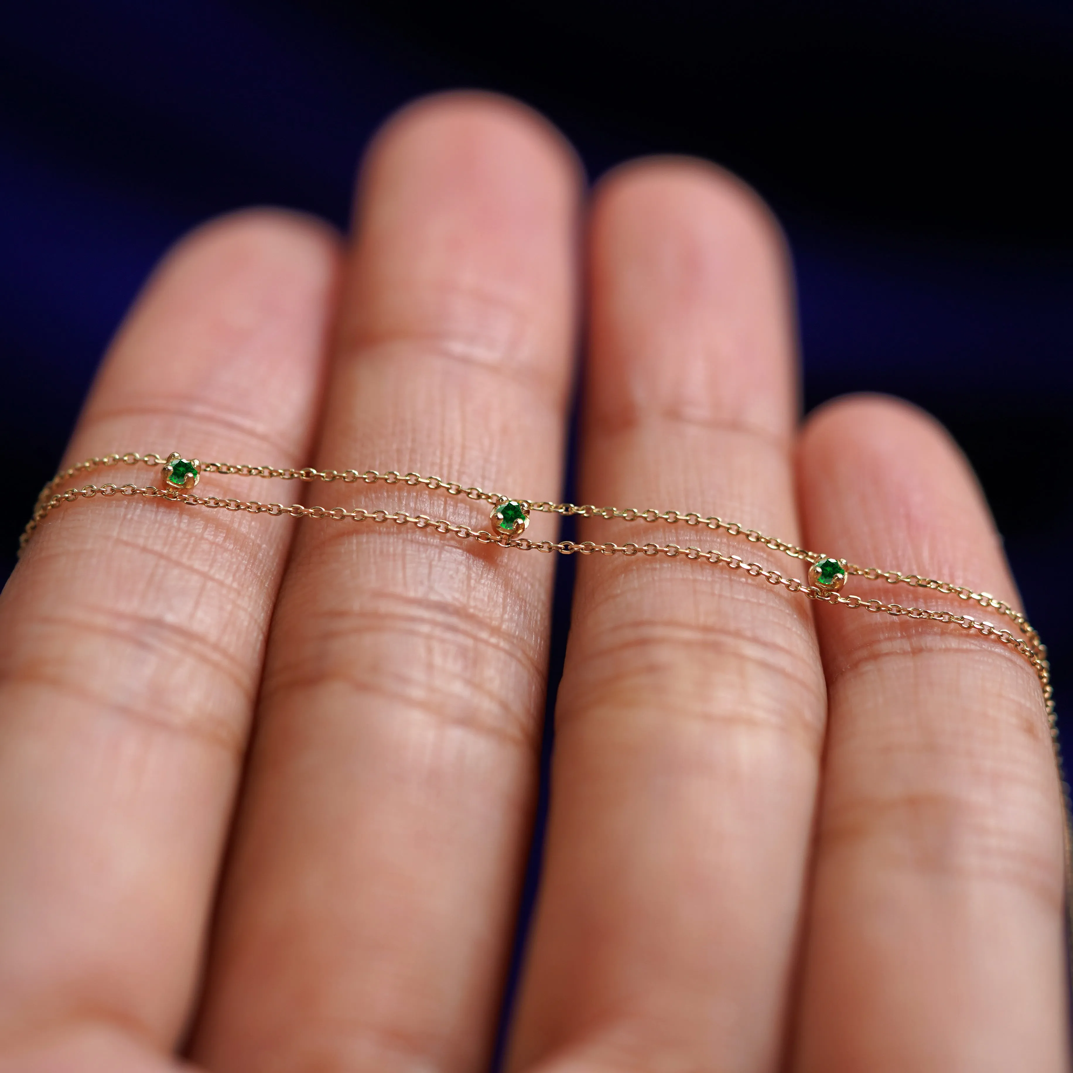 3 Gemstone Cable Bracelet