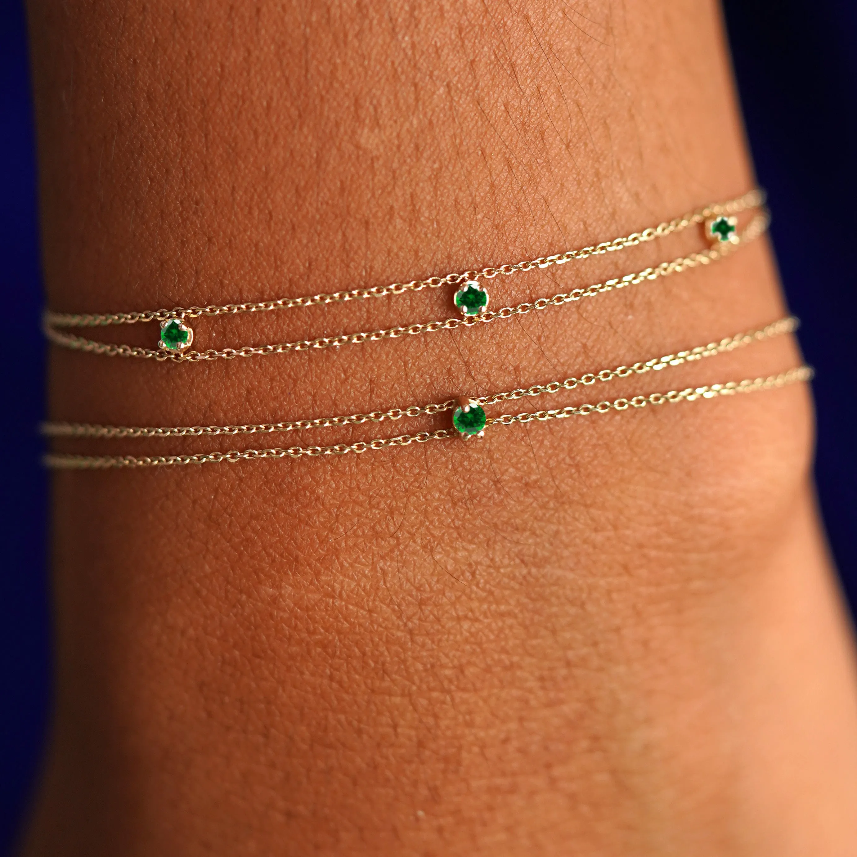 3 Gemstone Cable Bracelet