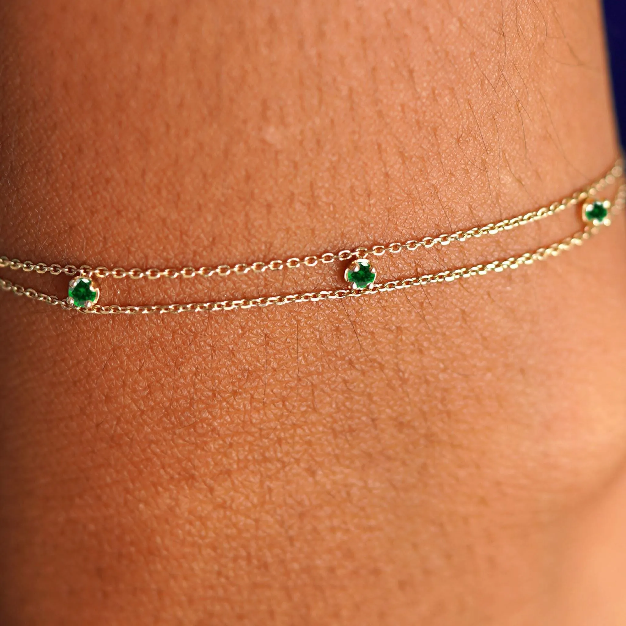 3 Gemstone Cable Bracelet