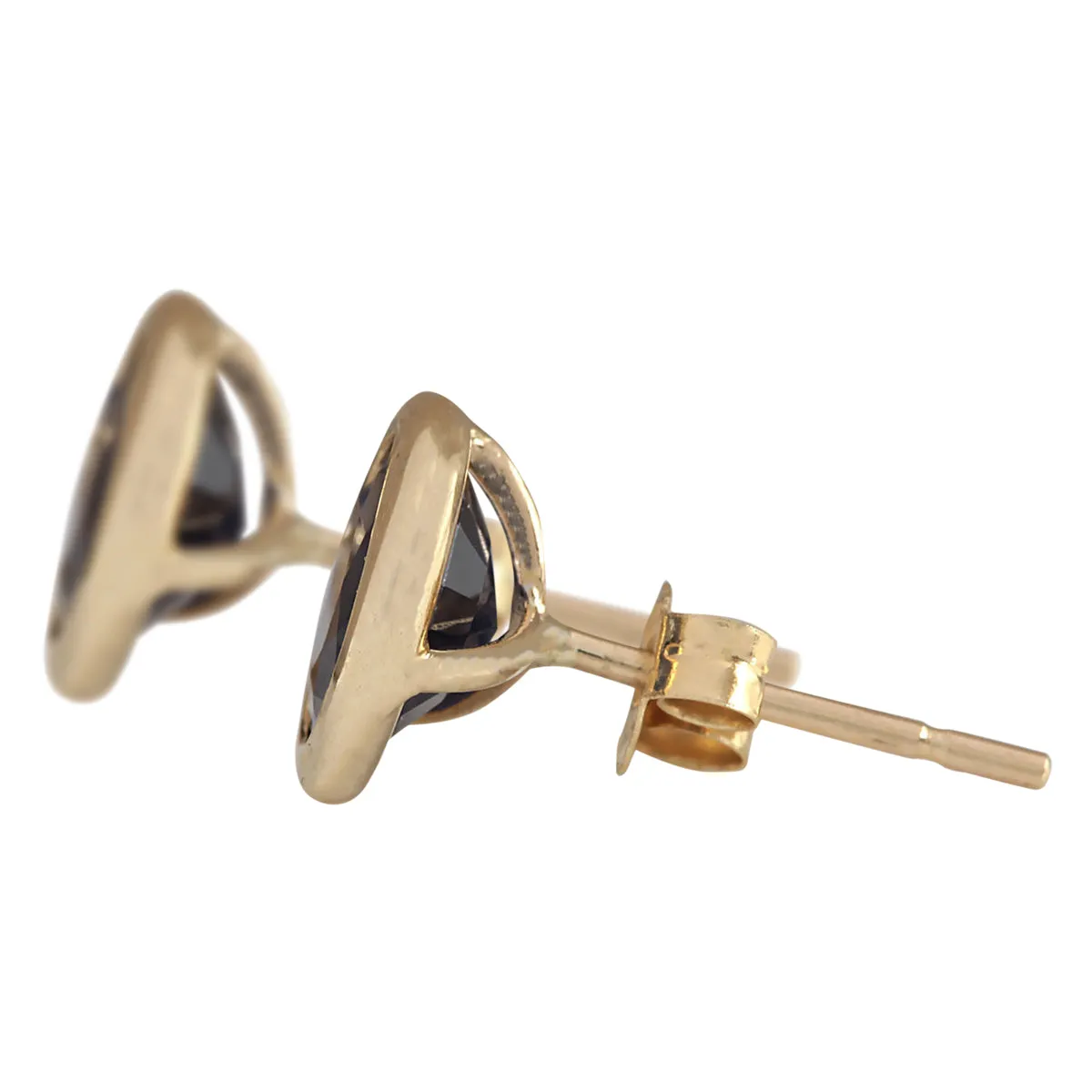 3.21 Carat Natural Sapphire 14K Yellow Gold Earrings