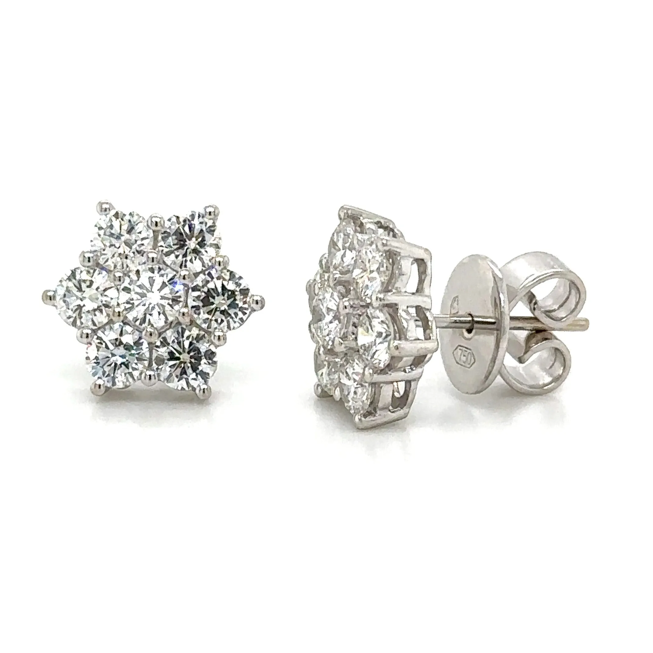 3.33carat Diamond Flower Stud Earrings