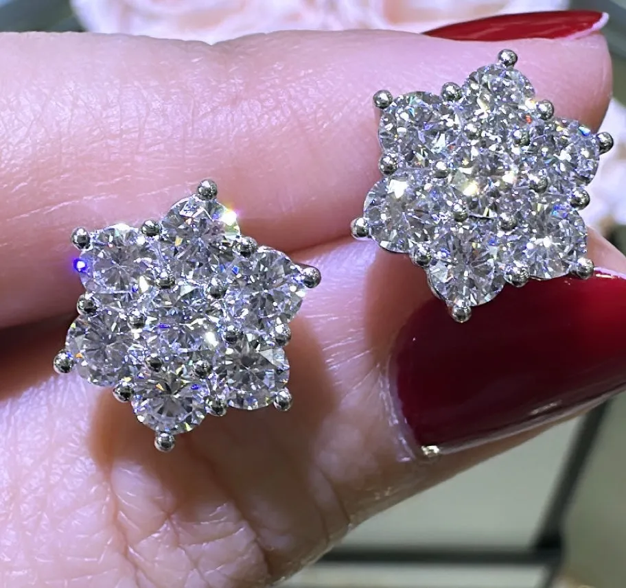 3.33carat Diamond Flower Stud Earrings