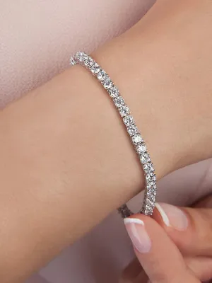 3mm Cubic Zirconia Classic Tennis Bracelet | Gold Bracelets For Women