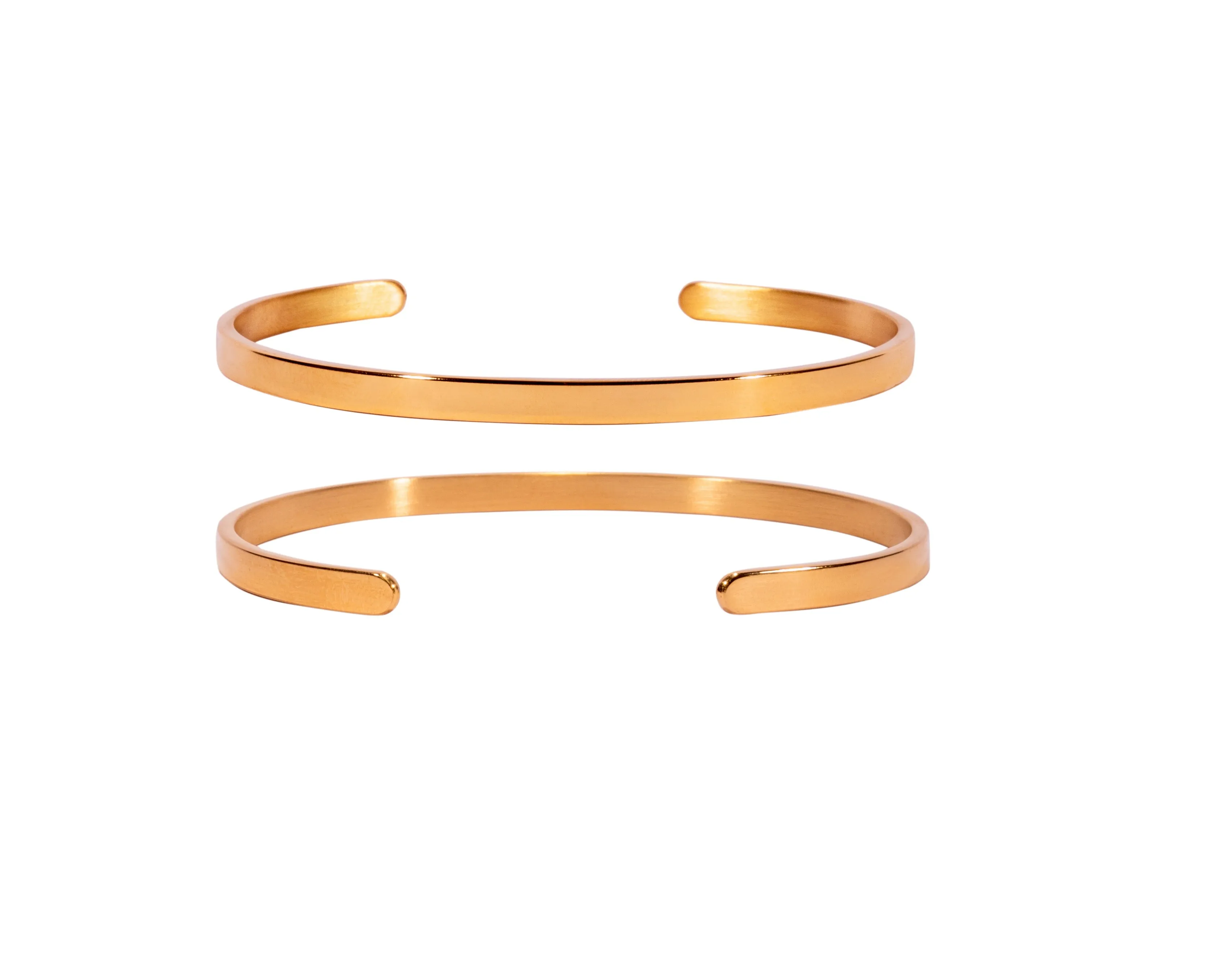 4mm width Gold Color Bracelets with Your Customized text and Adjustable Size