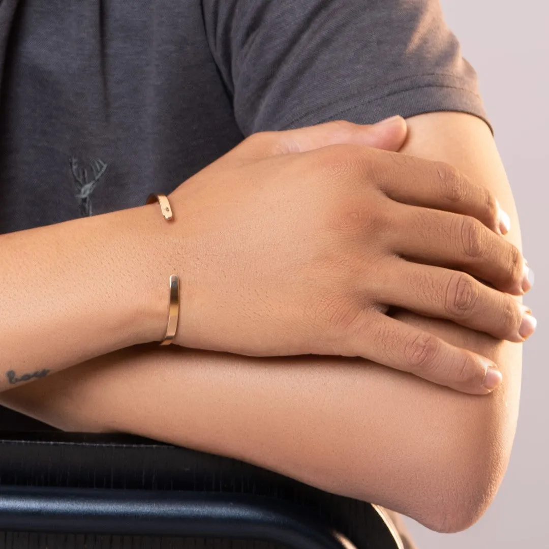 4mm width Rose Gold Color Bracelets with Your Customized text and Adjustable Size