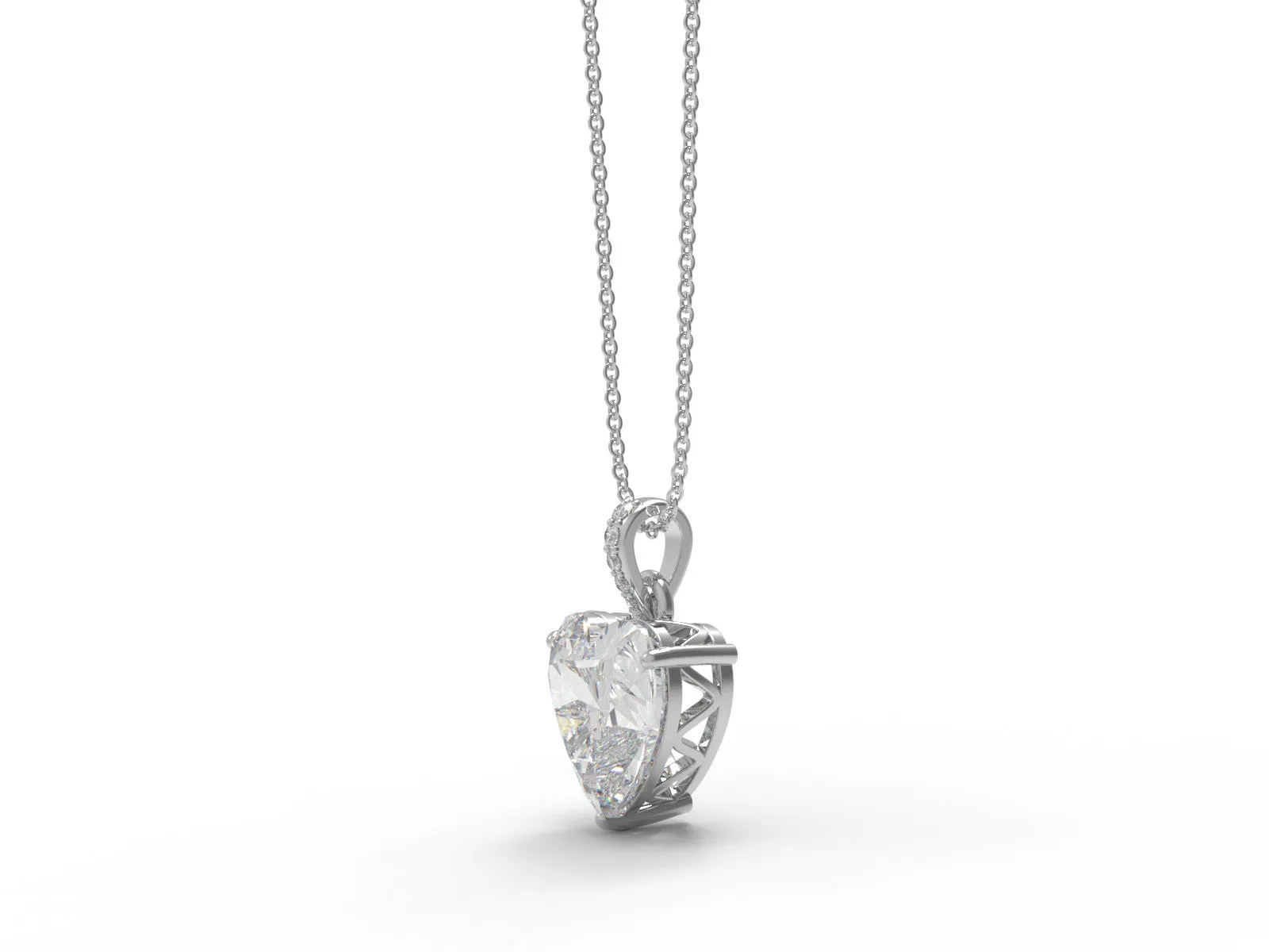 6.00 Ct Heart Shape Moissanite 925 Sterling Silver Solitaire Women Necklace
